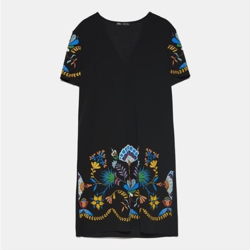 Zara rubberized printed midi dress
